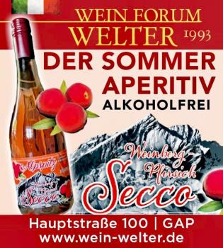 Alpspitz SECCO Weinberpfirsisch - Alkohohlfrei - 0,75l